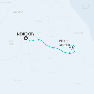 tourhub | Bamba Travel | Pico de Orizaba 2D/1N (from Mexico City) | Tour Map