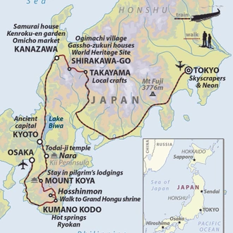 tourhub | Wild Frontiers | Japan: Land Of The Samurai (Autumn Colours Departure) | Tour Map