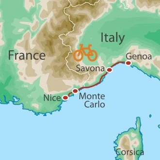 tourhub | UTracks | Cycle Nice to Genoa | Tour Map