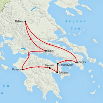 tourhub | On The Go Tours | Wonders of Ancient Greece - 7 Days | Tour Map