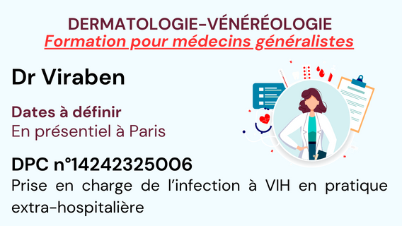 Training representation : Prise en charge de l’infection à VIH en pratique extra-hospitalière - DPC n°14242325006 - 10/11/2023 à Paris