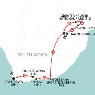 tourhub | Wendy Wu | Christmas in South Africa | Tour Map