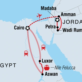 tourhub | Intrepid Travel | Discover Egypt & Jordan | Tour Map