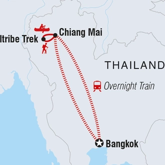tourhub | Intrepid Travel | One Week in Thailand: Kayaking and Hilltribes | Tour Map