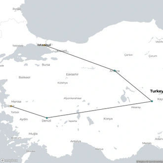 tourhub | ESKAPAS | Fantastic Turkey | 8 Days | Tour Map