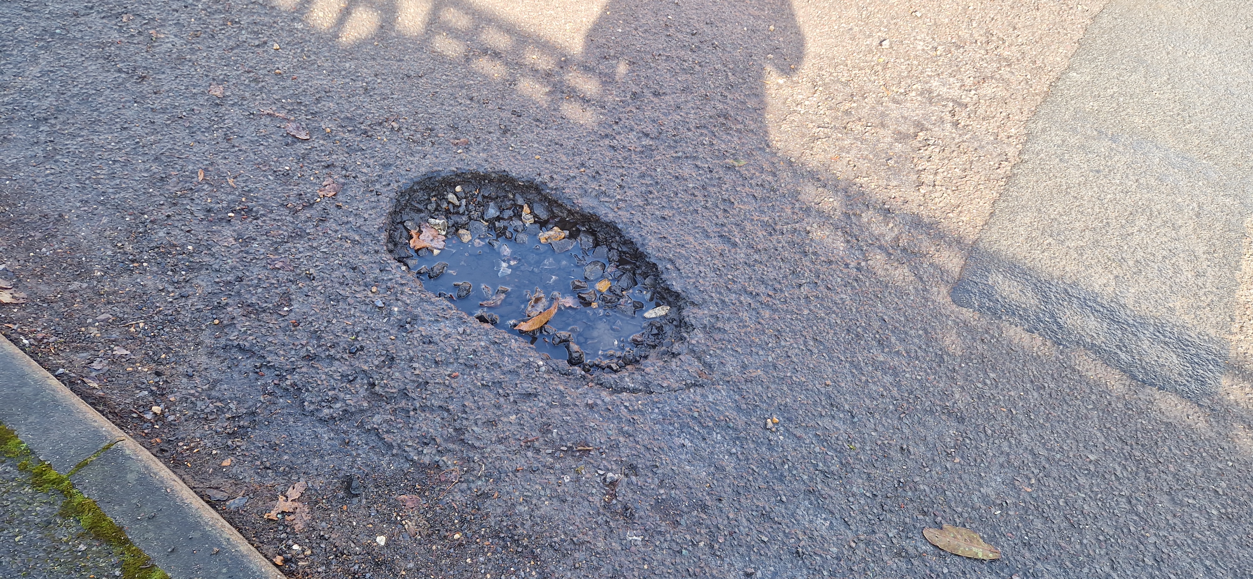 Pothole on Valon Road, Submitted by Street List Contributor