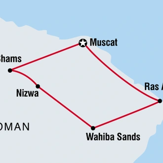 tourhub | Intrepid Travel | Discover Oman | Tour Map