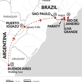 tourhub | Explore! | Buenos Aires To Rio | Tour Map