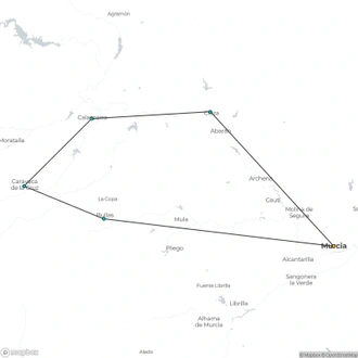 tourhub | The Natural Adventure | Cycling in Murcia | Tour Map