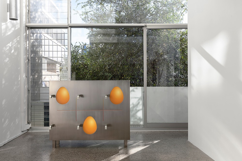 Jennifer Mathews, Egg and hammer cabinet (2023), Installation View.