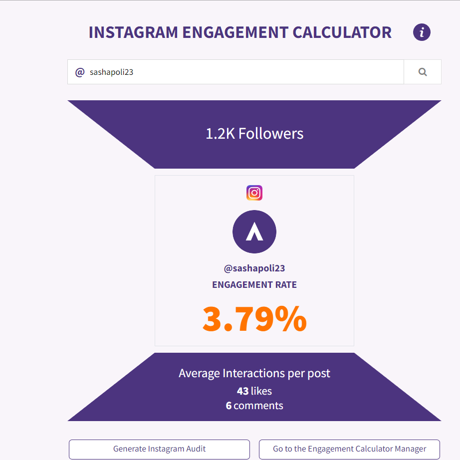 Instagram engagement calculator