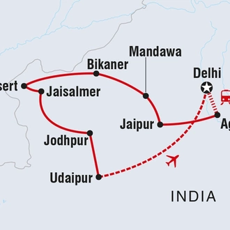 tourhub | Intrepid Travel | Rajasthan Experience | Tour Map