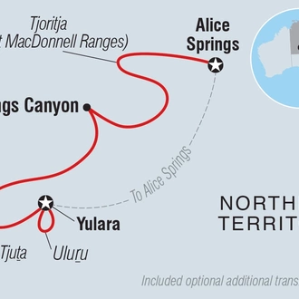 tourhub | Intrepid Travel | Best of Uluru & Kings Canyon | Tour Map