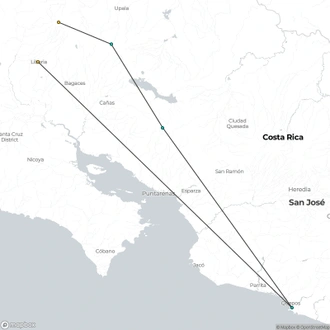 tourhub | Today Voyages | Exotic Costa Rica | Tour Map