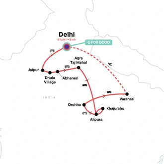 tourhub | G Adventures | Essential India | Tour Map