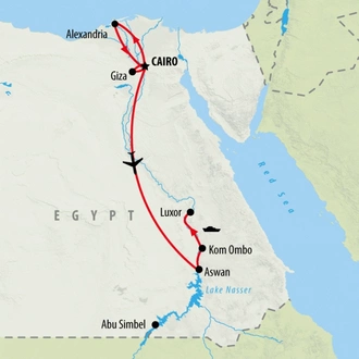 tourhub | On The Go Tours | Egypt's Hidden Wonders 5 star - 7 days | Tour Map