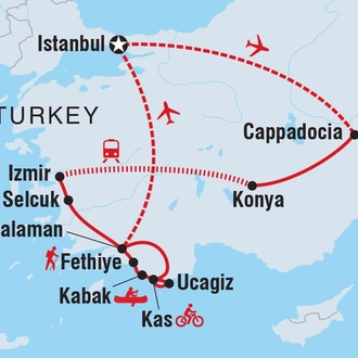 tourhub | Intrepid Travel | Turkey: Hike, Bike & Kayak | Tour Map