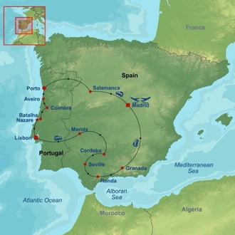 tourhub | Indus Travels | Amazing Spain and Portugal | Tour Map