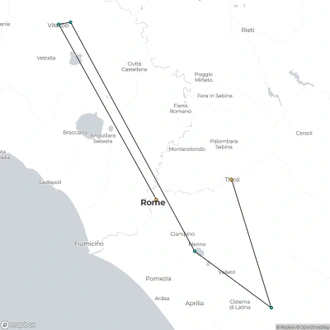 tourhub | Brightwater Holidays | Rome, Ninfa and Castel Gandolfo 577 | Tour Map