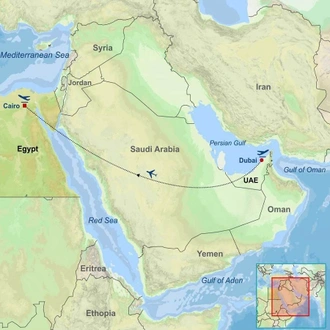 tourhub | Indus Travels | Delightful Dubai and Cairo | Tour Map