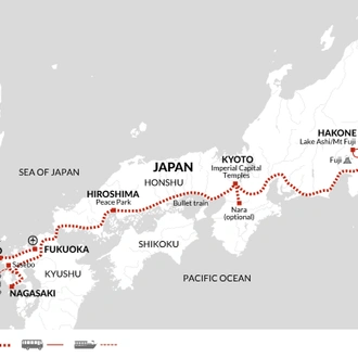 tourhub | Explore! | Shogun Trail | Tour Map