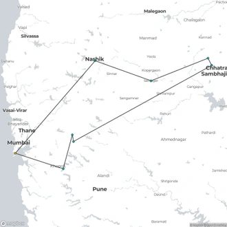 tourhub | Agora Voyages | Sacred Marvels Expedition: Jyotirlinga Temples Tour | Tour Map