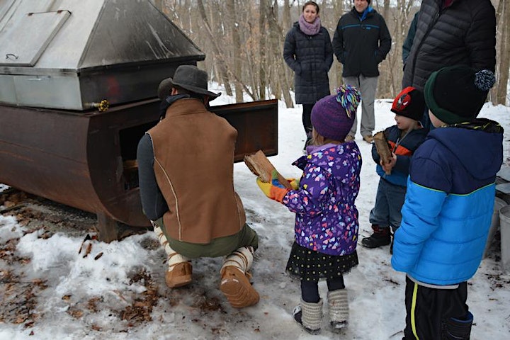 Prepping the large stove for the sap boil-off