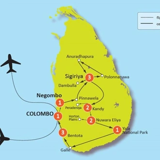 tourhub | Tweet World Travel | Sri Lanka Discovery Tour: A Walking Through Time | Tour Map