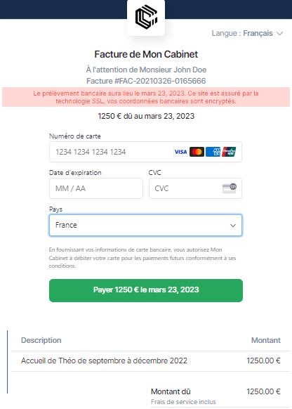 Nos moyens de paiement pour un recouvrement