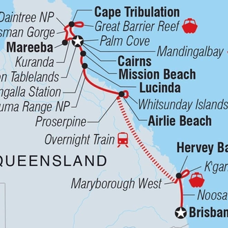 tourhub | Intrepid Travel | North Queensland Adventure | Tour Map