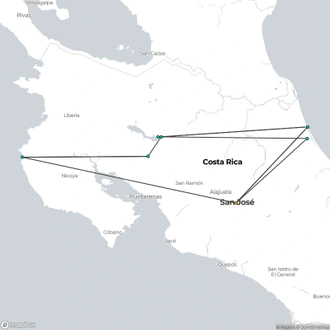 tourhub | Destination Services Costa Rica | Costa Rica Highlights, 10 days | Tour Map