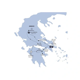 tourhub | Insight Vacations | Glories of Greece - Small Group, Summer | Tour Map