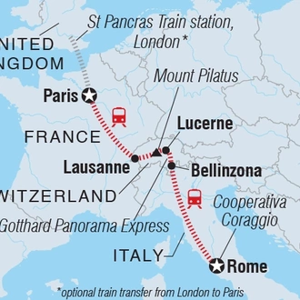 tourhub | Intrepid Travel | Paris to Rome by Rail | Tour Map