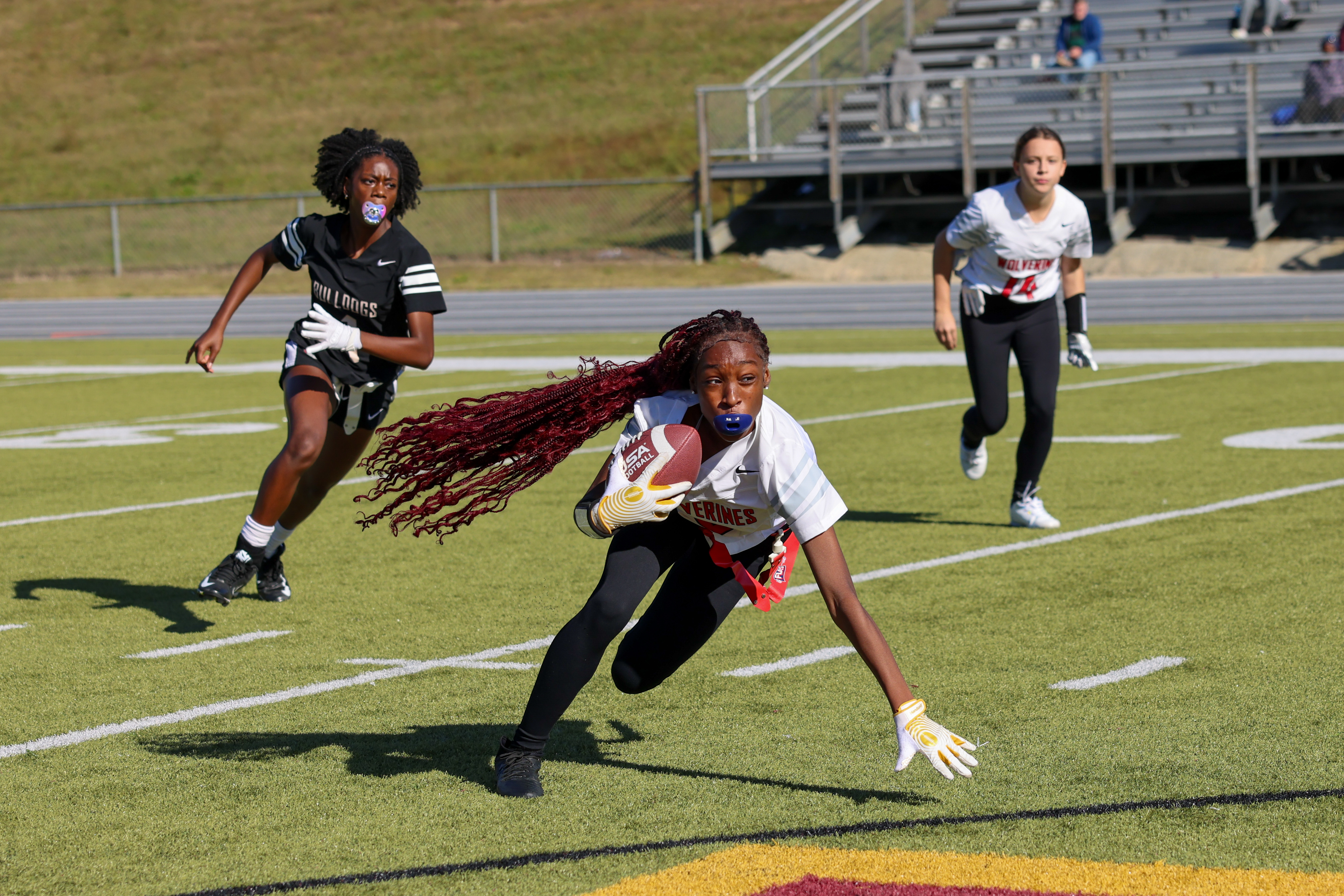 Girls flag football West Cabarrus vs. J.M. Robinson.