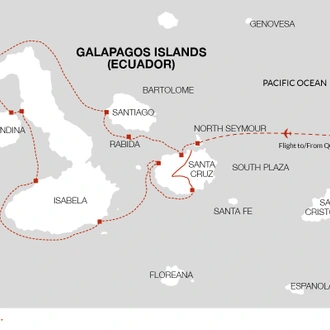 tourhub | Explore! | Galapagos - Central & West Islands aboard the Treasure | Tour Map