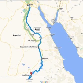 tourhub | Black Camel Tours | Private Tour 8 Days to Explore Cairo, Giza, Luxor, Aswan And Abu Simbel | Tour Map