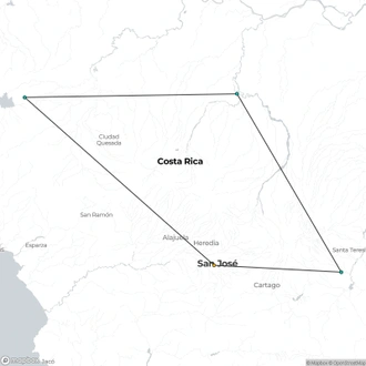 tourhub | Destination Services Costa Rica | Multisport Through Volcanoes & Rivers | Tour Map