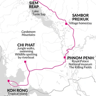 tourhub | Explore! | Heart Of Cambodia | Tour Map