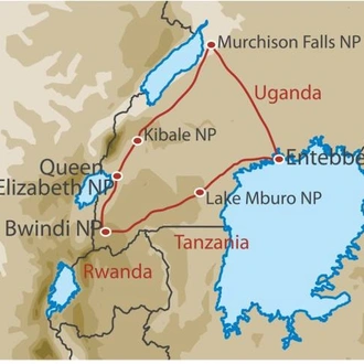 tourhub | World Expeditions | Best of Uganda | Tour Map