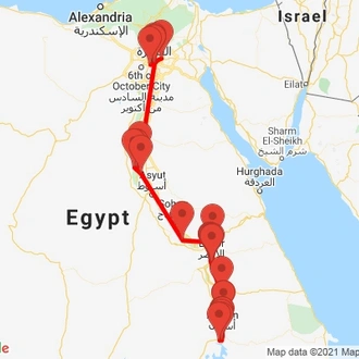 tourhub | Egypt Best Vacations | 14 Days Nile Cruise From Aswan To Cairo | Tour Map