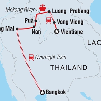 tourhub | Intrepid Travel | Real Thailand & Laos | Tour Map