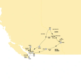 tourhub | Costsaver | Panoramic Canadian Rockies | Tour Map