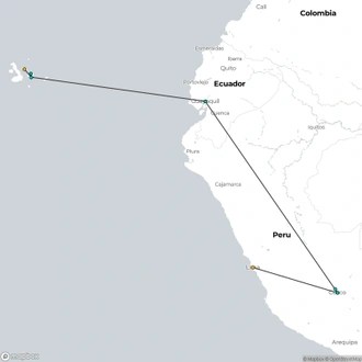 tourhub | Today Voyages | Andes & Galapagos (Multi country) | Tour Map