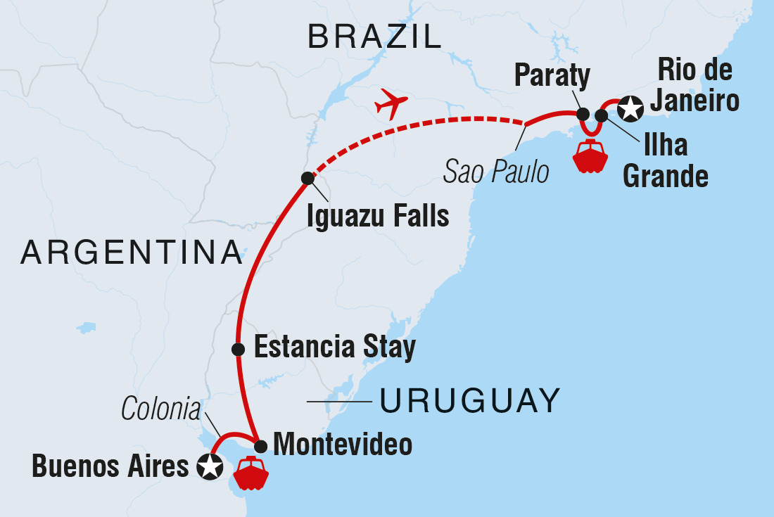 tourhub | Intrepid Travel | Real Argentina to Brazil | Tour Map