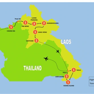 tourhub | Tweet World Travel | Thailand And Laos Discovery Tour | Tour Map