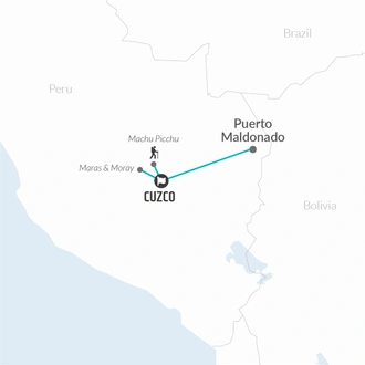tourhub | Bamba Travel | Machu Picchu Trek & Amazon Combo 13D/12N | Tour Map
