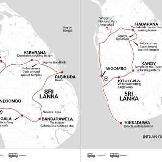 tourhub | Explore! | Family highlights of Sri Lanka | Tour Map