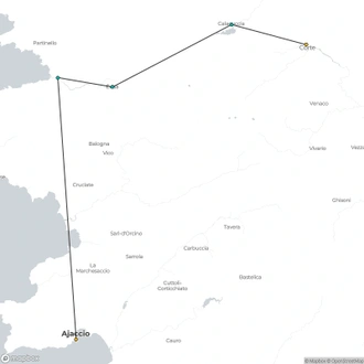 tourhub | Walkers' Britain | Corsica: Mountains & Sea | Tour Map