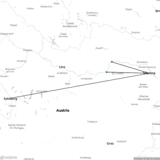 tourhub | Travel Department | Salzburg & Vienna | Tour Map