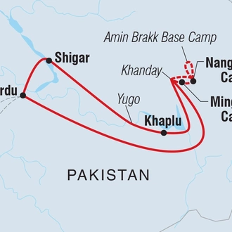 tourhub | Intrepid Travel | Trek Pakistan's Karakoram Mountains | Tour Map